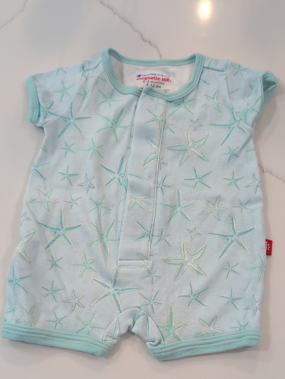 Magnetic Me Light Blue Starfish Short Sleeve One-Piece